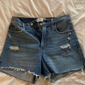 Abercrombie & Fitch Distressed Blue Jean Shorts